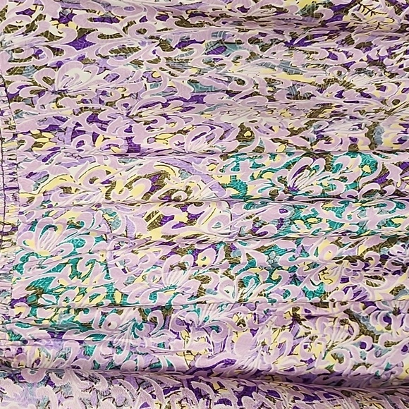 Zury Silk Lavender Boho Chic Smocked Bell Sleeve CoverUp Resort Cruise Wear - Picture 7 of 7